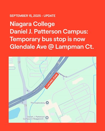 Temporary bus stop on Glendale Avenue at Lampman Court