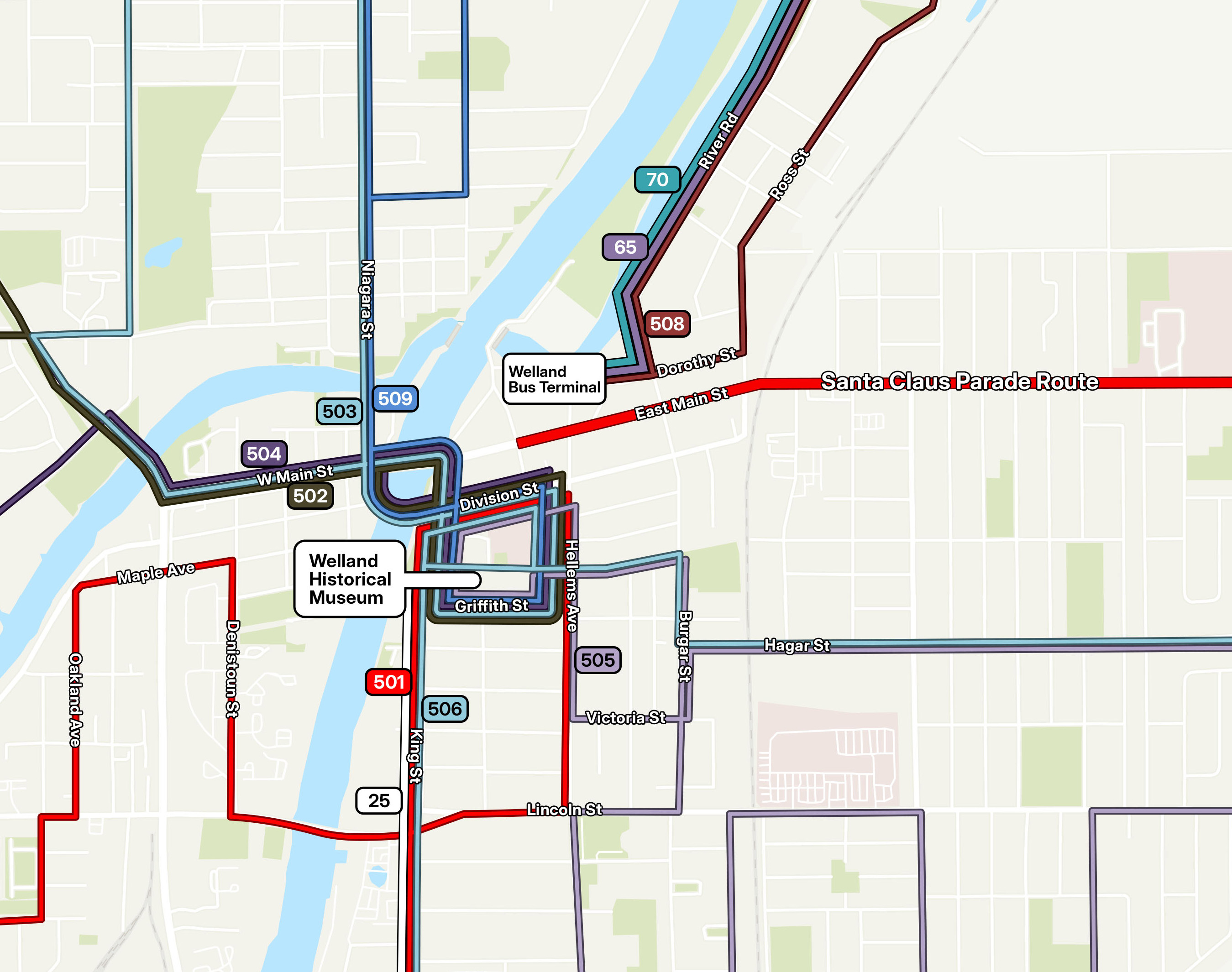 Welland Santa Claus Parade Detours