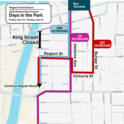 Days in the Park detour map